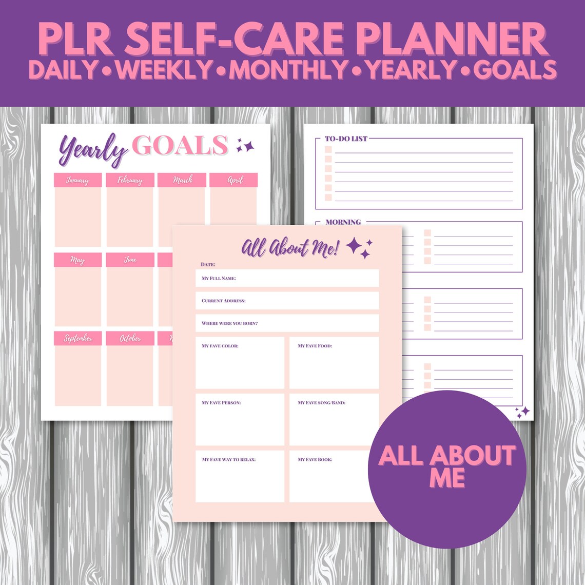 PLR Self Care Planner Printable Self Care Journal Downloadable Self ...