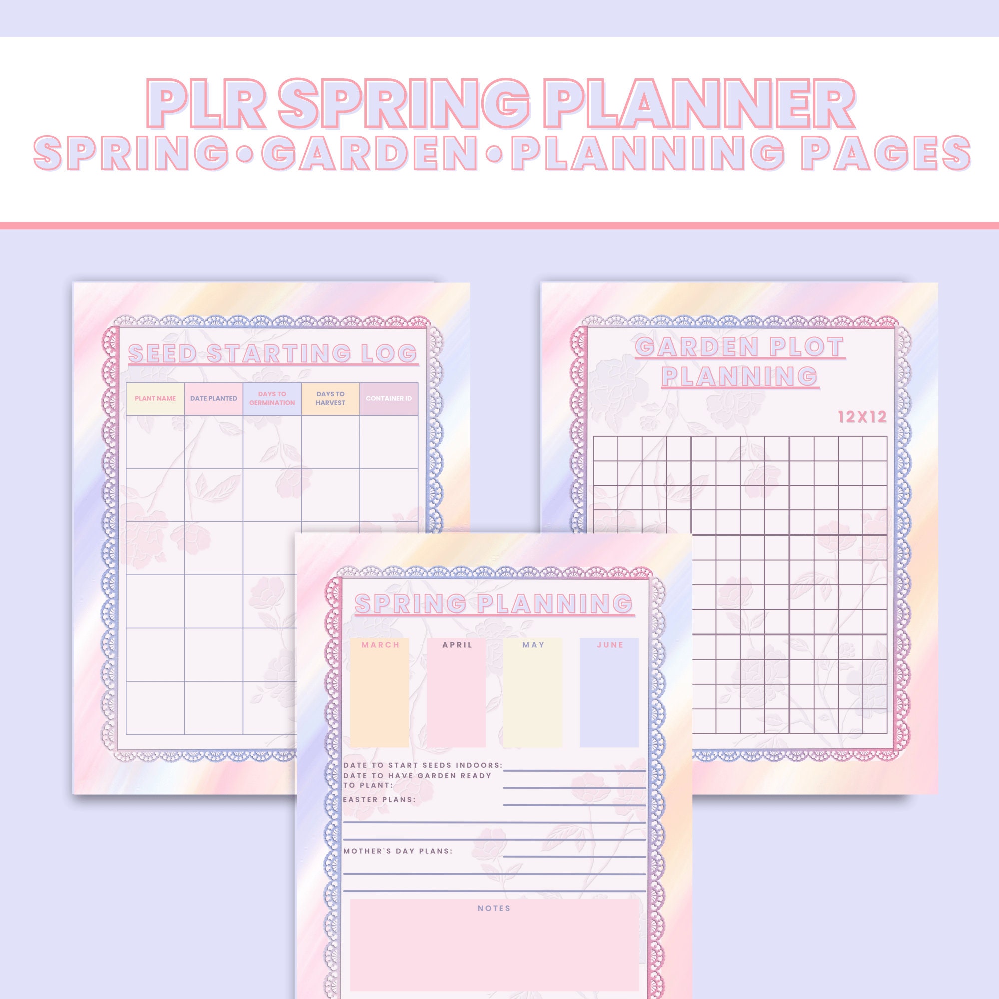 Spring Planning Example PLR Spring Planner Printable, Spring Cleaning Checklist, Commercial Use ...