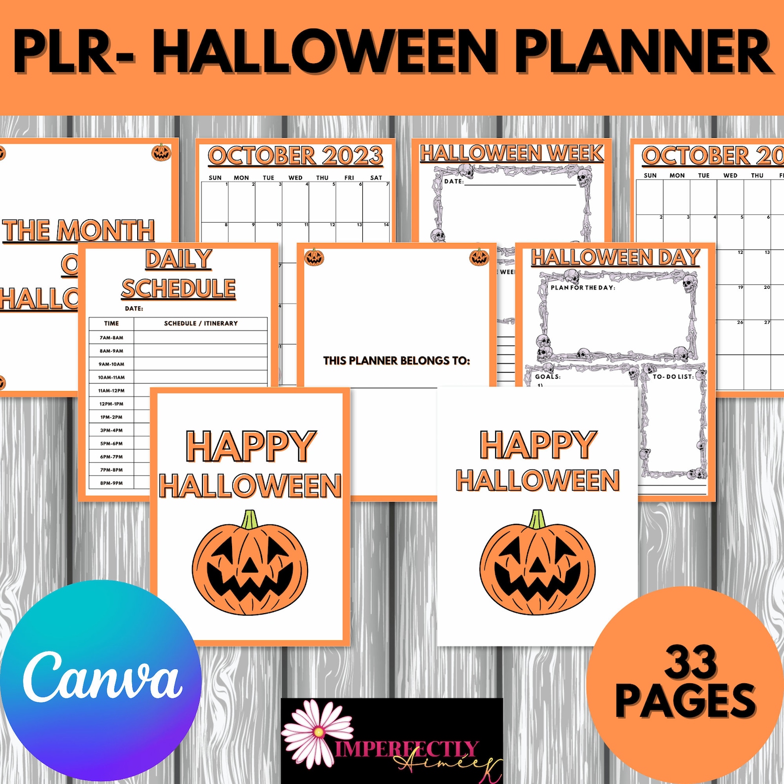 PLR Halloween Planner Printable PLR Commercial Use Party Planner