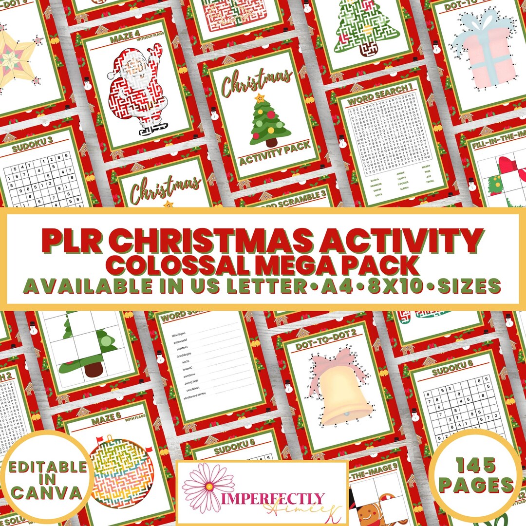 PLR Christmas Activity Pack Commercial Use Templates, Christmas ...