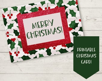 Printable Christmas Card Merry Christmas Greeting Card