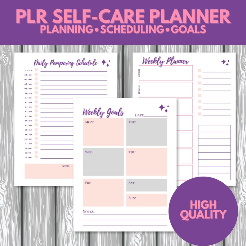 PLR Self Care Planner Printable Self Care Journal Downloadable Self ...