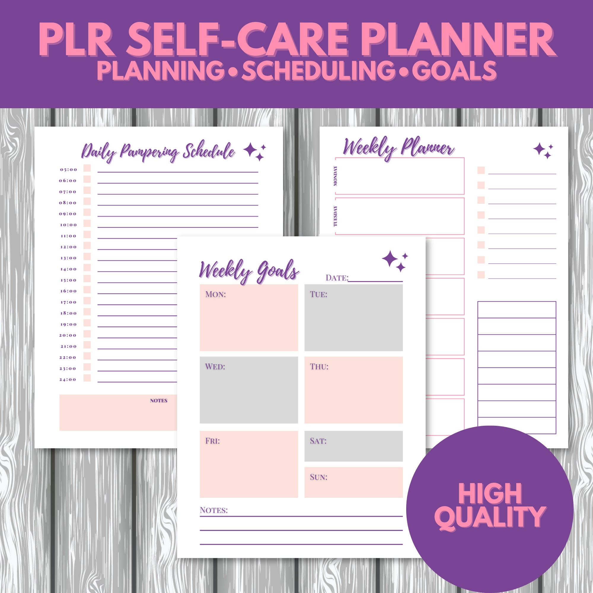PLR Self Care Planner Printable Self Care Journal Downloadable Self ...