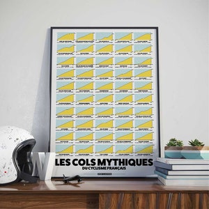 Cycling Poster - The 50 Mythical French Passes