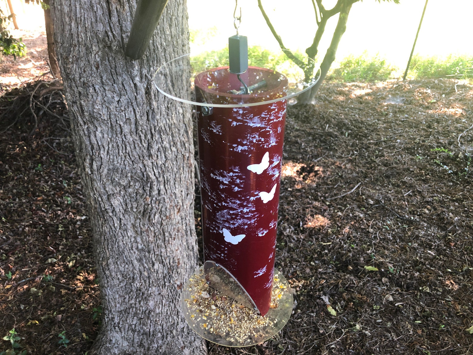 Squirrel Proof Bird Feeder Hand Painted Hanging Etsy