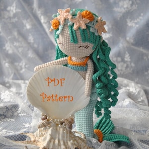 Amigurumi Mermaid Crochet Pattern – Marina with Legs, Removable Tail, Dress, Shoes, and Headbands.