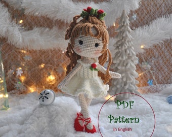 PDF Pattern, Clara Ballerina Doll for Christmas, from Nutcracker, dressable doll with two beautiful dresses