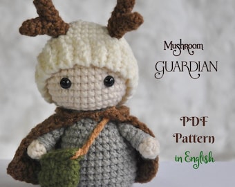 Mushroom Guardian Amigurumi Crochet Pattern | Forest Spirit Doll PDF