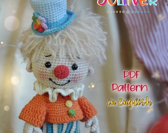 Clown Amigurumi Crochet Pattern: Jolliver Circus Doll (PDF Tutorial)