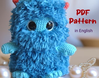 Little hairy treasure eater Monster, pdf pattern