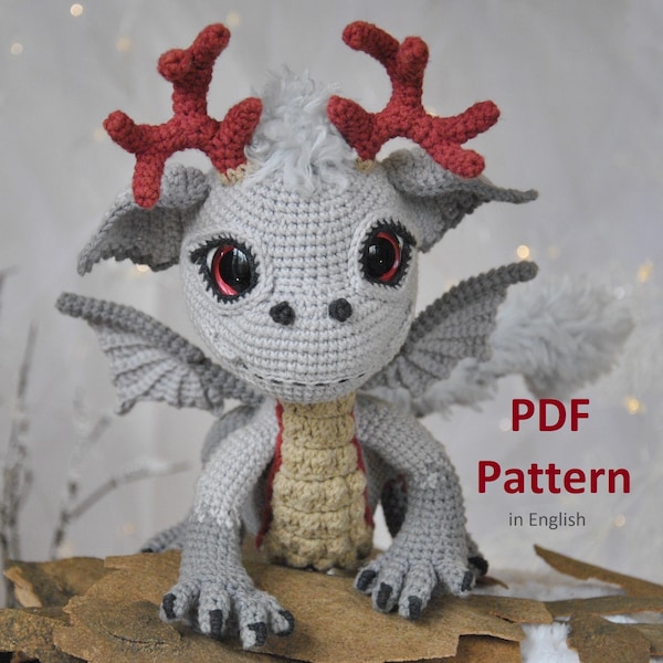 PDF Pattern Lomirinde, the winter dragon for Christmas and for all the time of the year :)