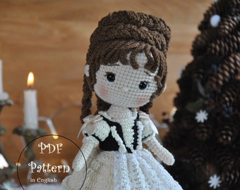 PDF Pattern, Empress Elisabeth, Sisi in Hungarian dress amigurumi crochet pattern