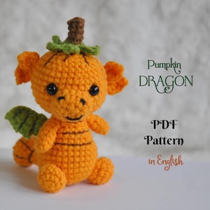 Virkmönster för amigurumi med pumpa och drake | Halloween-höstdekorationer i PDF-format