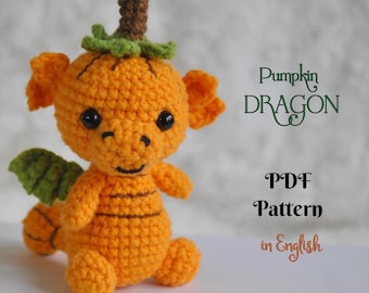 Pumpkin Dragon Amigurumi Crochet Pattern | Halloween Fall Decor PDF Tutorial