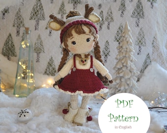 Amigurumi Doll Crochet Pattern: Melanie Christmas Outfit (PDF Pattern)