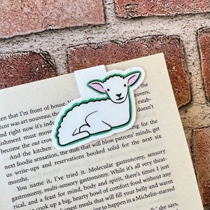 Cute Tiny Lamb Laminated Magnetic Bookmark, gift for readers