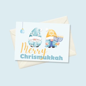 5x7 A7 Chanukka Wichtel-Weihnachtskarte mit lustigem Spruch und leerer Innenseite, Umschlagfarbe Deiner Wahl