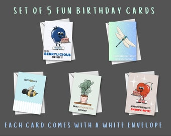 The Sketched Birthday Collection | funny birthday cards | 5 Card Set