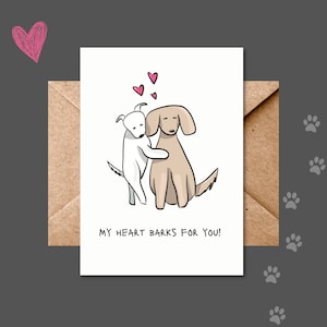 Lustige Tierliebhaber Valentinstagskarte, 5x7 A7 Hundekarte mit albernem Spruch und innen leer, Umschlagfarbe Ihrer Wahl, Boyfriend Card