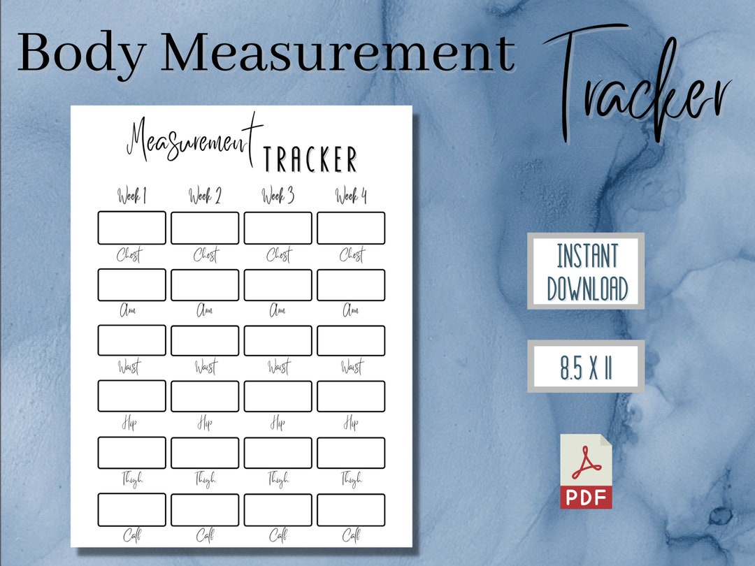 Body Measurement Tracker Wellness and Weight Loss Planner - Etsy