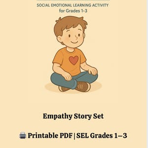 Jeu de cartes histoire d'empathie | Activités SEL pour les élèves de la 1re à la 3e année | PDF imprimable pour l'éducation du caractère