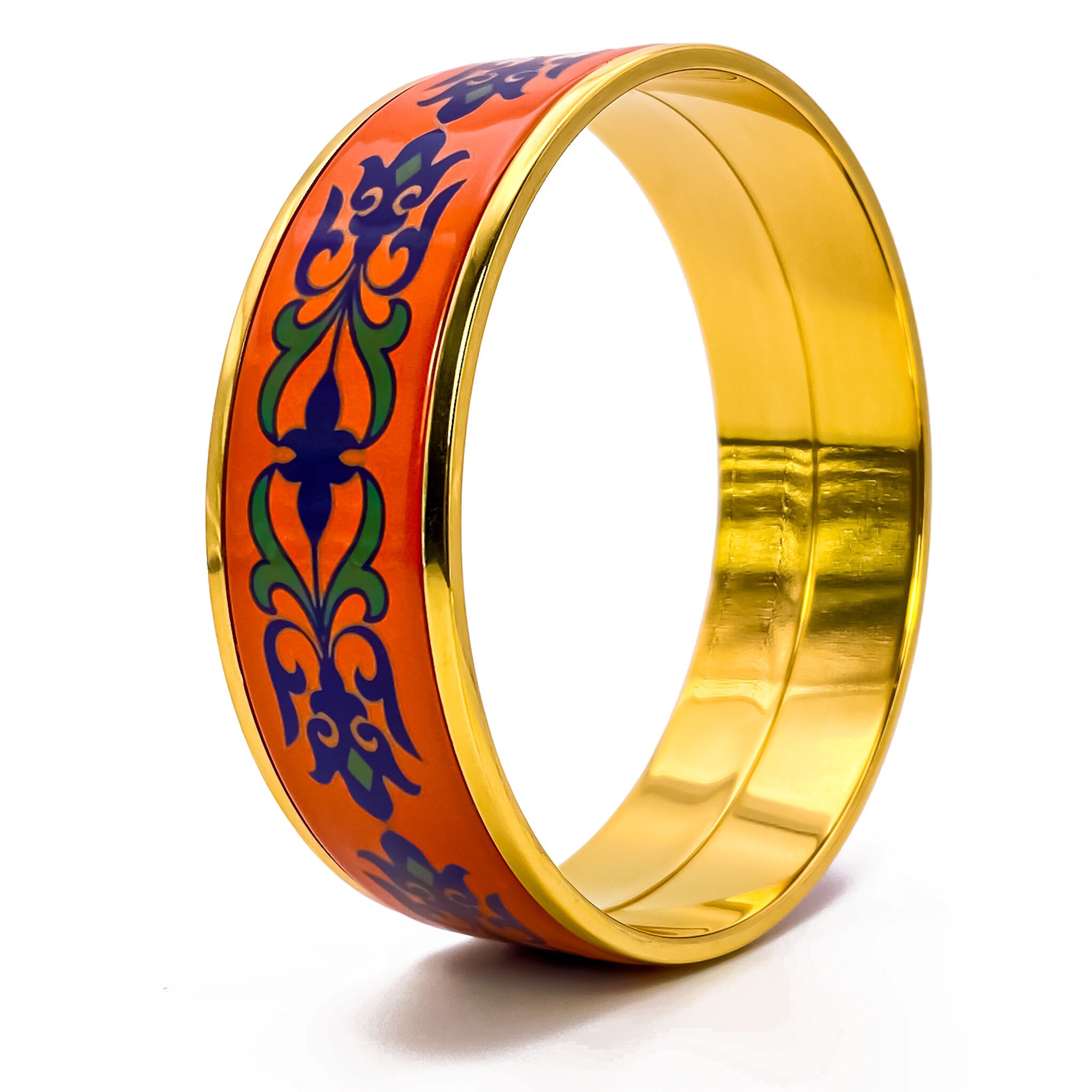 Sultan Bangle Gold Enamel Bracelet Stainless Steel Gold Bangle