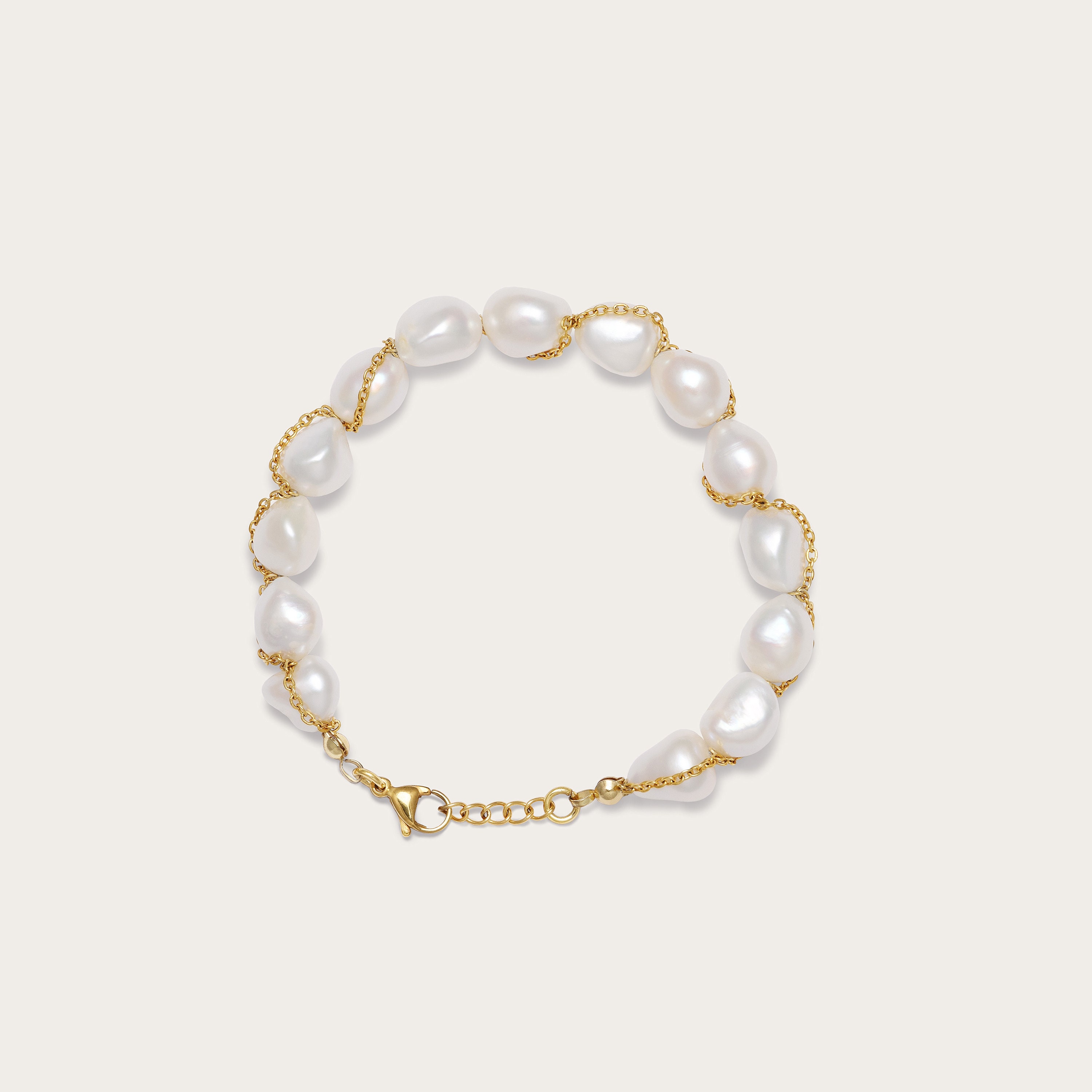 White Baroque Pearl Bracelet • Pearl Bracelet • Freshwater