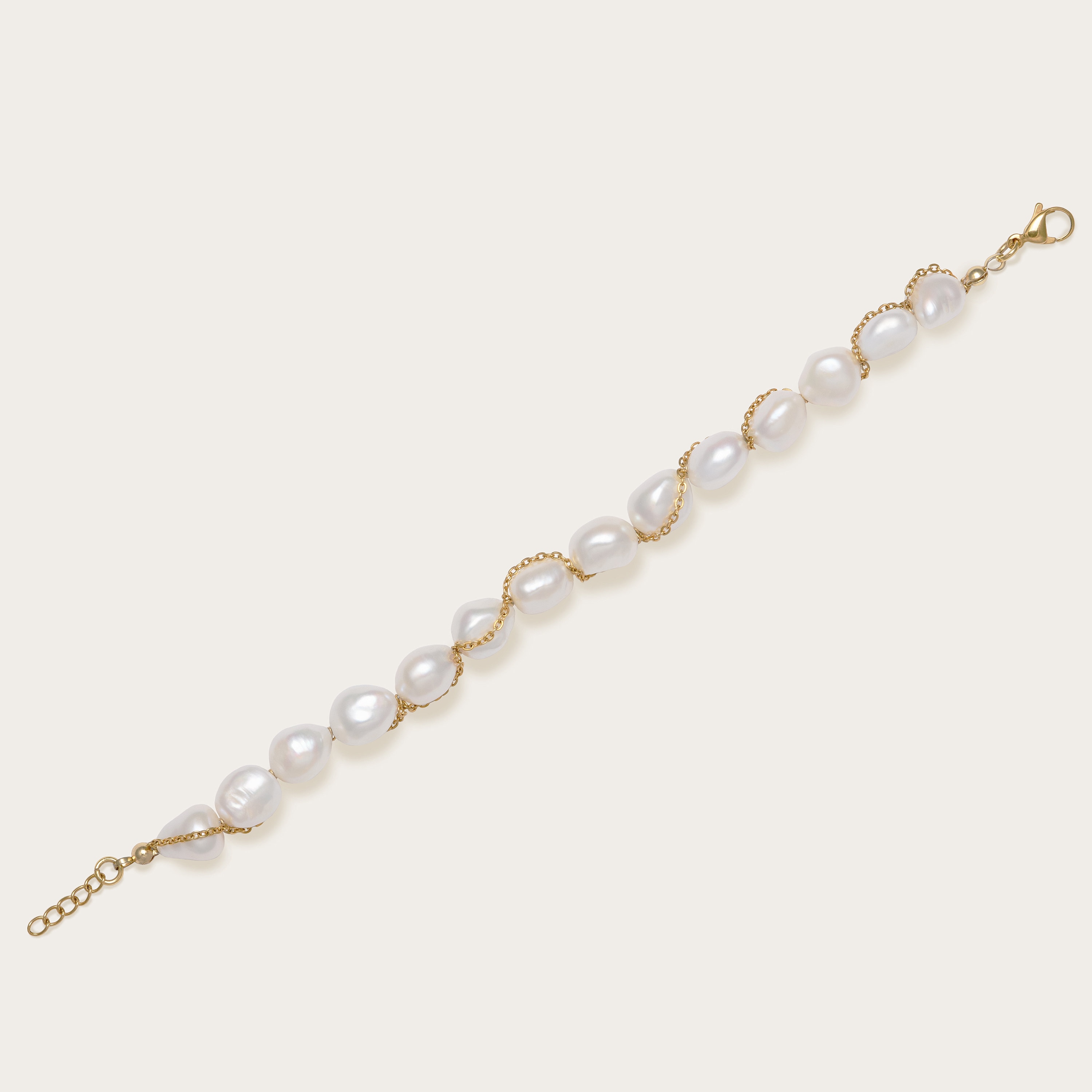 [韓国人気ジュエリー] Basic Pearl Bracelet 4-5mm Natural Pearl Bangle With S925 Silver Bracelet - Lucy