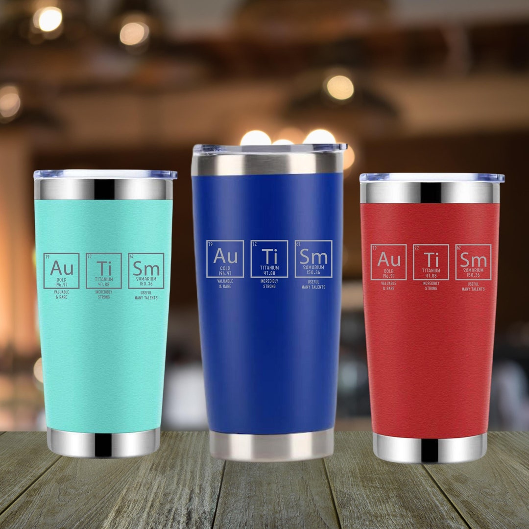 Autism Personalized Tumblers Periodic Table Tumbler Autism Etsy