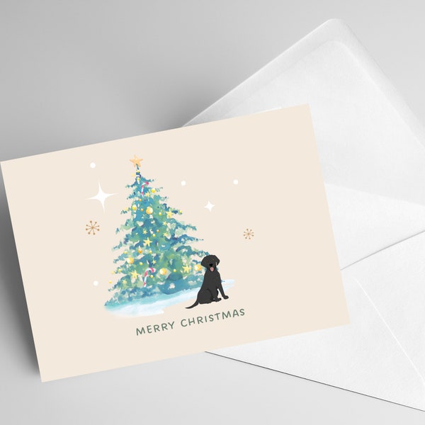 Holiday Card - Black Lab Dog Christmas