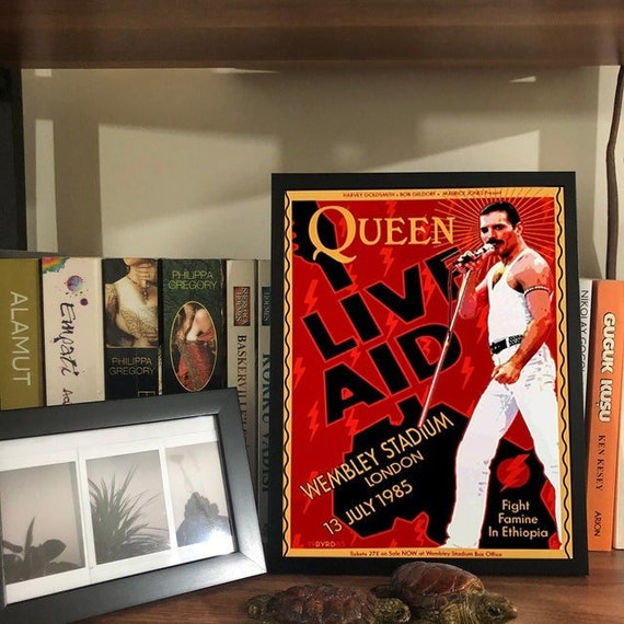 Queen Poster Live Aid Wembley 1985 Poster Queen Concer Etsy