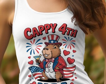 Capybara 4th of July Tank Top, Patriotic USA Design