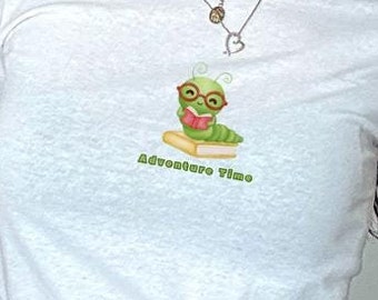 Bookworm Organic Cotton Crop Top, Reader Graphic Y2k Tee