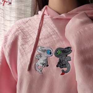 Embroidered Dragon's Lovely Characters embroidered Sweatshirt, embroidered Hoodie, embroidered T-shirt, Love Gifts