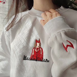 Embroidered Comic Witch Characters embroidered Sweatshirt, embroidered Hoodie