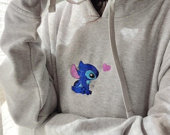 Embroidered Lovely Character embroidered Sweatshirt, embroidered Hoodie, embroidered T-shirt, Love Gifts