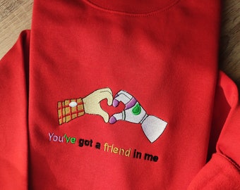 Embroidered Friendship inspiration embroidered Sweatshirt, embroidered Hoodie, embroidered T-shirt, Love Gifts, Valentine's day gift