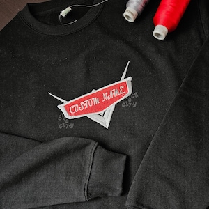 Embroidered Custom with personalized Car logo Characters embroidered Sweatshirt, embroidered Hoodie, Personalized Sweatshirt,alentine's Day