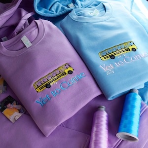 Embroidered yet to come, kpop Yellow Bus inspired embroidered Sweatshirt, embroidered Hoodie