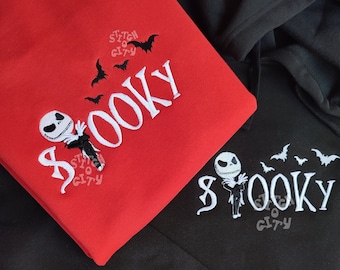 Embroidered Halloween character Inspired, embroidered Sweatshirt, embroidered Hoodie, Christmas spooky