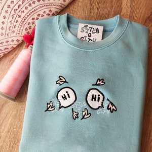 Embroidered Hi Hi Bubbles chat embroidere Sweatshirt, embroidered Hoodie