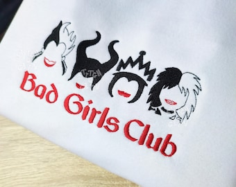 Embroidered Villains Girls Inspired, embroidered Sweatshirt, embroidered Hoodie, embroidered  T-shirt