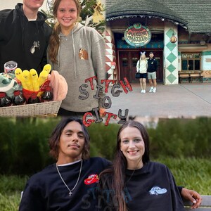 Embroidered Lovely Droid Couple Character embroidered Sweatshirt, embroidered Couple Hoodie, Personalized Couple Sweatshirt, Valentine's Day image 8