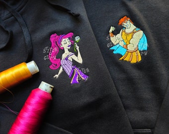 Embroidered Greek Mythology Couple Hoodie, Valentine's Gift