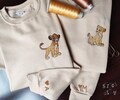 Embroidered Animal Couple Lovely Characters embroidered Sweatshirt, embroidered Hoodie, Personalized Couple Sweatshirt, Valentine's Day product logo