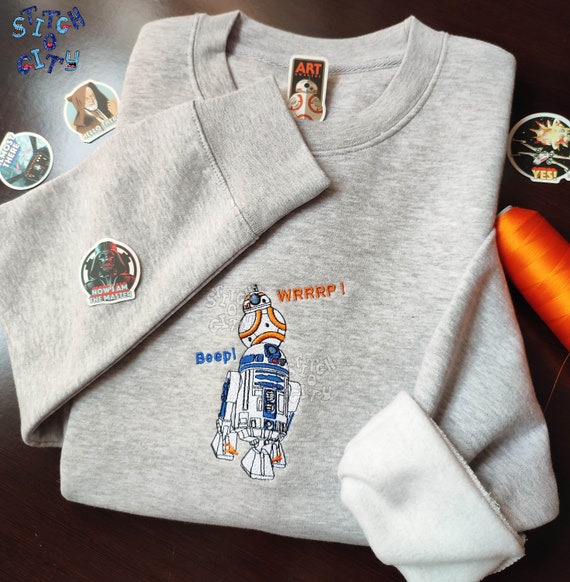 Embroidered Lovely Droids Characters Embroidered Sweatshirt Embroidered Hoodie Embroidered T shirt Love Gifts Valentine s Day Gift Etsy