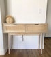 Farmhouse Wood Console table with Bamboo Drawers 