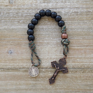 The Serpent Slayer - Camo, Black and Copper Pocket Rosary - Single Decade | 1 Decade Rosary