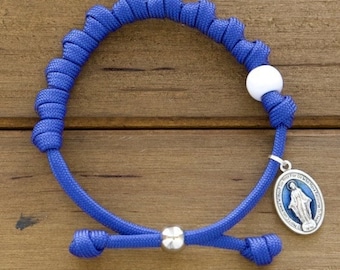 Our Lady of Miraculous Medal - Rosary Bracelet | Knotted Rosary, Catholic Gift