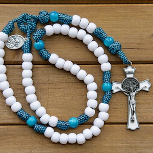 Our Lady of Perpetual Help - Women&#39;s Turquoise Paracord Rosary